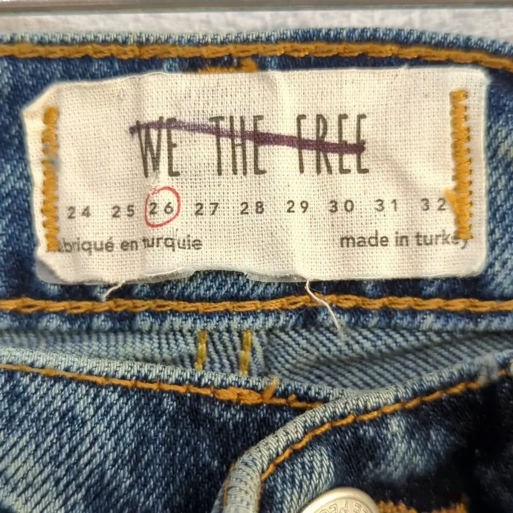 We The Free People Jeans Womens 26 Stella Skinny High Rise Dirty Wash Distressed - Picture 5 of 12
